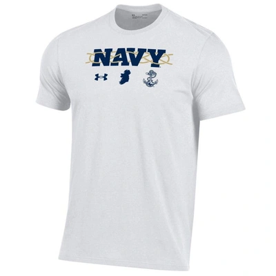 Shop Under Armour White Navy Midshipmen 2023 Aer Lingus College Football Classic Celtic Knot Performance
