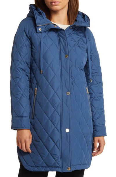 Shop Michael Kors Quilted Water Resistant 450 Fill Power Down Jacket In Danish Blue