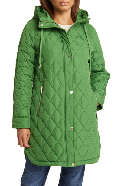 Shop Michael Kors Quilted Water Resistant 450 Fill Power Down Jacket In True Green