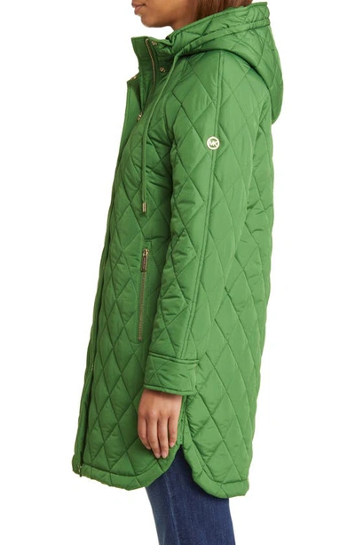 Shop Michael Kors Quilted Water Resistant 450 Fill Power Down Jacket In True Green