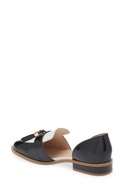 Shop Cecelia New York Linear D'orsay Loafer In Black/white