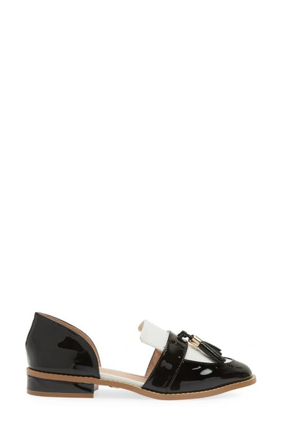 Shop Cecelia New York Linear D'orsay Loafer In Black/white