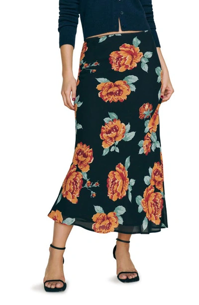 Shop Reformation Layla A-line Silk Skirt In Consuelo
