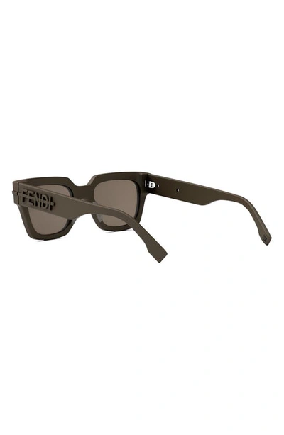 Shop Fendi The Graphy 51mm Geometric Sunglasses In Matte Light Brown / Brown