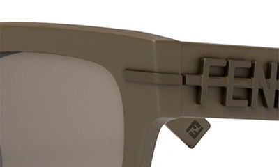 Shop Fendi The Graphy 51mm Geometric Sunglasses In Matte Light Brown / Brown