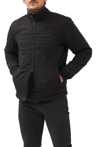 Shop Rodd & Gunn Burnham Quilted Stand Collar Jacket In Eclipse