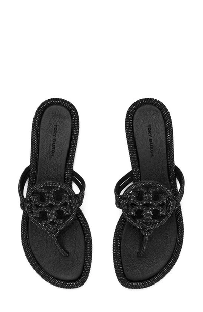Shop Tory Burch Miller Knotted Pavé Sandal In Perfect Black