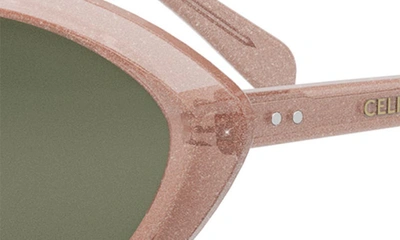 Shop Celine Cat Eye Sunglasses In Pink / Green