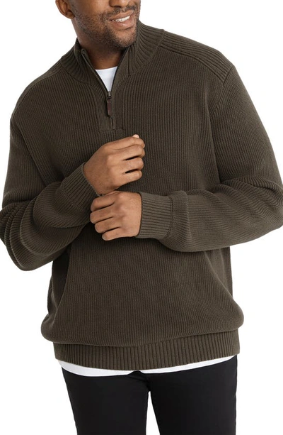 Shop Johnny Bigg Patrick Quarter Zip Sweater In Khaki