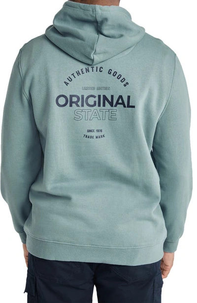 Shop Johnny Bigg Original State Cotton & Recycled Polyester Graphic Hoodie In Duck Egg