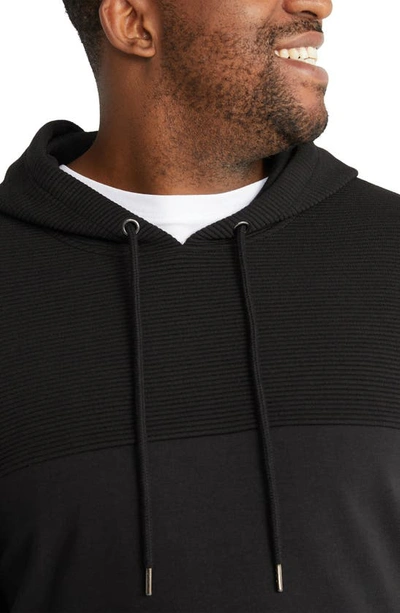 Shop Johnny Bigg Ribbed Pullover Hoodie In Black