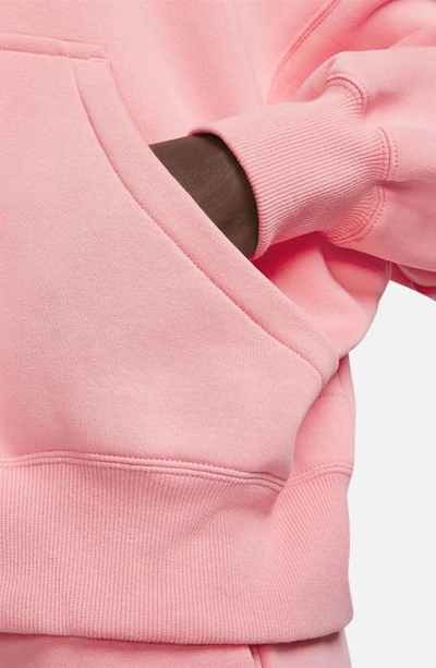 Shop Nike Sportswear Phoenix Fleece Pullover Hoodie In Coral Chalk/ Sail