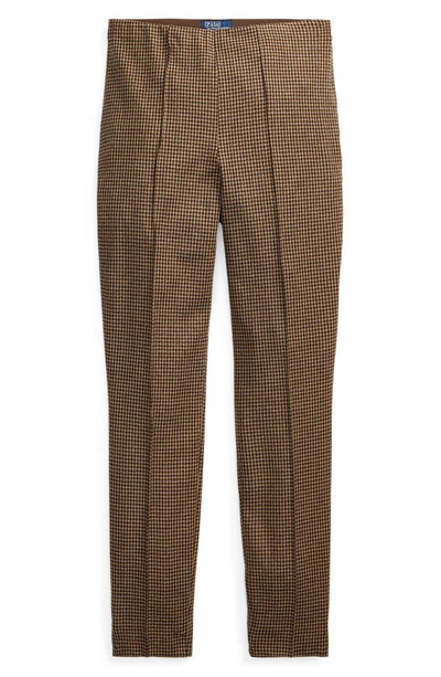Shop Ralph Lauren Houndstooth Check Pants In Brown/ Light Tan Houndstooth