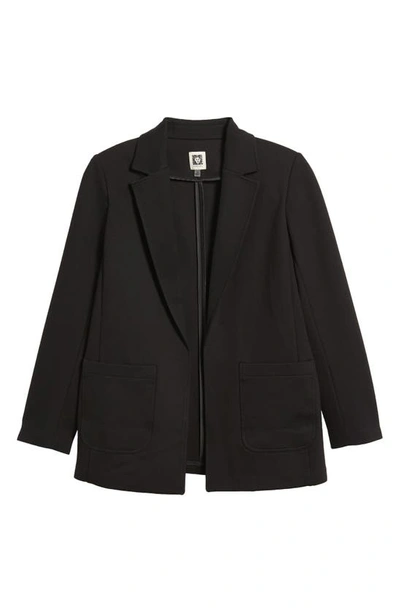 Shop Anne Klein Open Front Knit Blazer In Anne Black