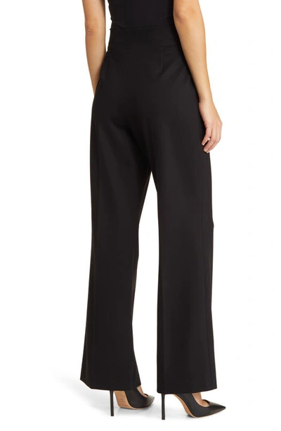 Anne Klein Pull-on Wide Leg Trousers In Anne Black