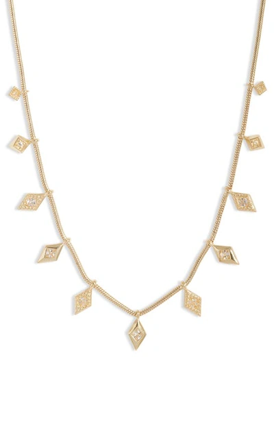 Shop Kendra Scott Kinsley Frontal Necklace In Gold White