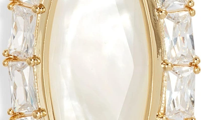 Kendra Scott Elle Crystal Frame Mother-of-pearl Drop Earrings In Gold Ivory Mother Of Pearl