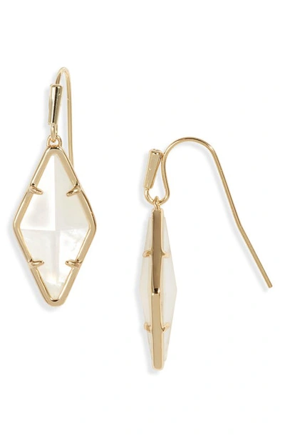 Shop Kendra Scott Kinsley Drop Earrings In Gold Ivory Mother Of Pearl