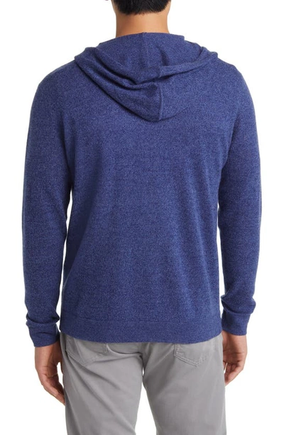 Shop Johnnie-o Mitch Hooded Half Zip Wool & Cashmere Sweater In Navy
