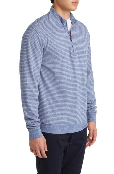 Shop Johnnie-o Skiles Stripe Half Zip Pullover In Indigo