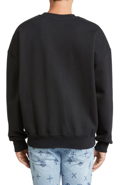 Shop Purple Brand Cotton Graphic Fleece Sweatshirt In Black