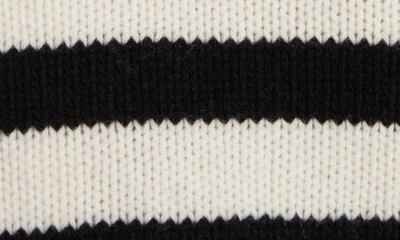 Shop Moncler Stripe Logo Patch Wool Sweater In White