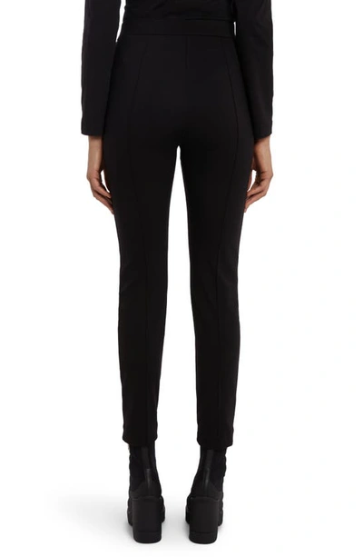 Shop Moncler Skinny Ankle Trousers In Black