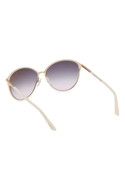 Shop Tom Ford Penelope 59mm Gradient Round Sunglasses In Shiny Rose Gold / Smoke