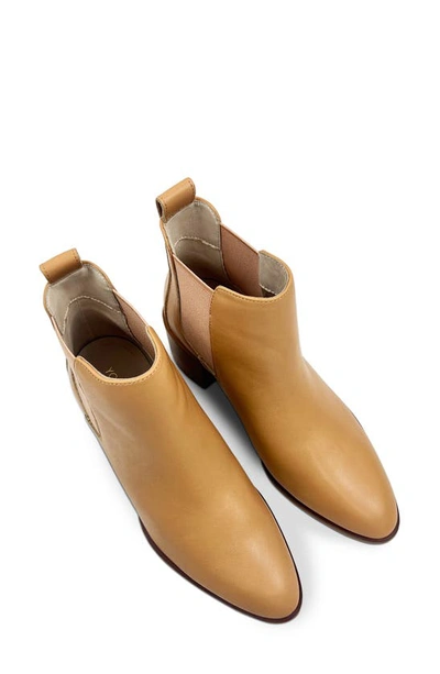 Shop Yosi Samra Melissa Pointed Toe Chelsea Boot In Lt. Tan Leather