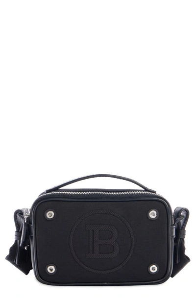Shop Balmain Mini Varsity Reporter Bag In Black