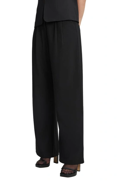 Shop Bardot Sloane Pleated Straight Leg Pants In Black
