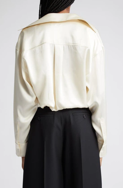 Shop Alexander Wang Integrated Camisole Silk Shirt In Ivory