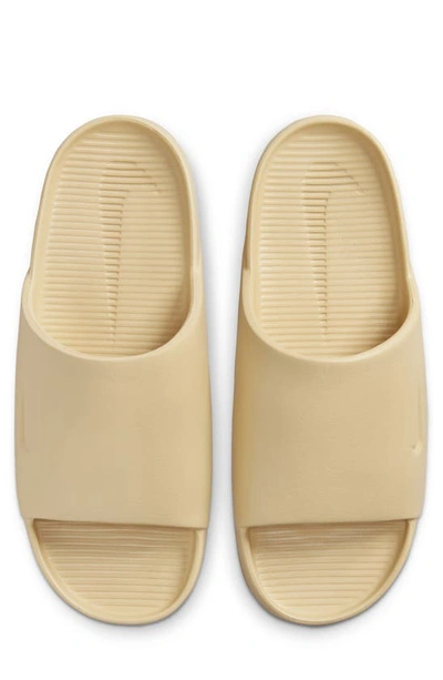 Shop Nike Calm Slide Sandal In Sesame/ Sesame