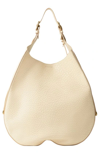 Shop Burberry Extra Large Chess Leather Hobo Bag In Pearl