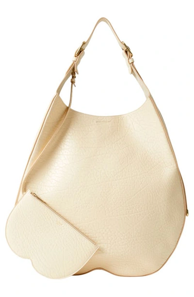 Shop Burberry Extra Large Chess Leather Hobo Bag In Pearl