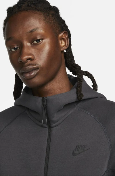 Shop Nike Tech Fleece Windrunner Zip Hoodie In Anthracite/ Black