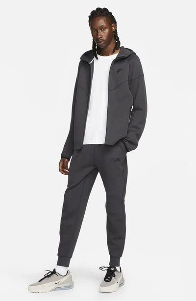 Shop Nike Tech Fleece Windrunner Zip Hoodie In Anthracite/ Black