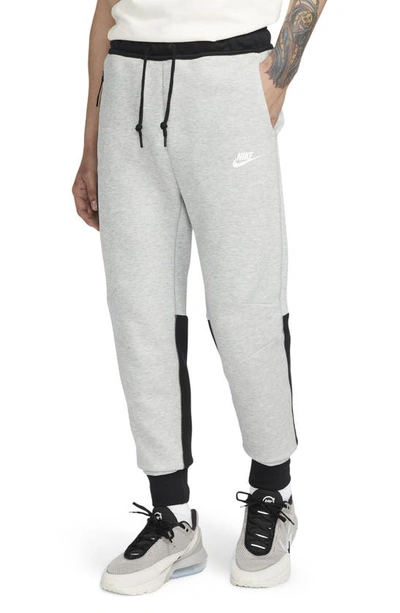 Shop Nike Tech Fleece Joggers In Dark Grey/ Black/ White