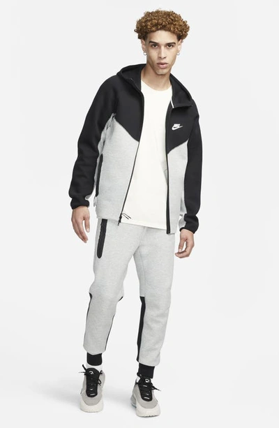 Shop Nike Tech Fleece Joggers In Dark Grey/ Black/ White