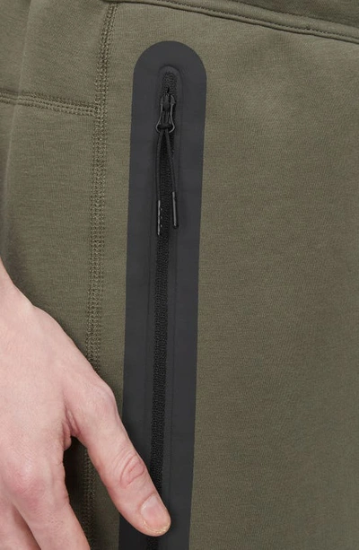 Shop Nike Tech Fleece Joggers In Medium Olive/ Black