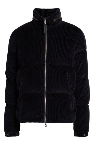 Shop Moncler Besbre Quilted Corduroy Short Down Puffer Jacket In Night Sky