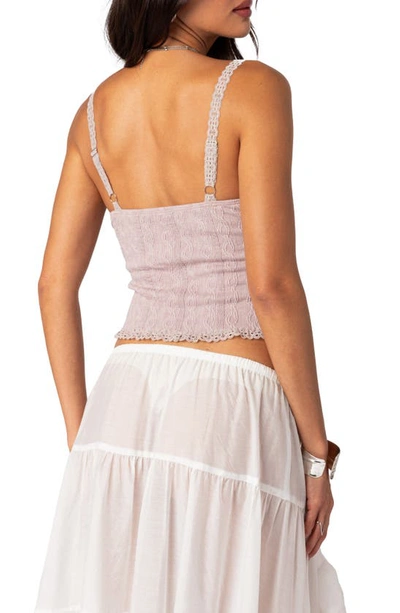 Edikted Women's Lacey Knit Tank Top In Mauve