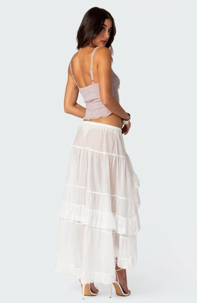Edikted Women's Lacey Knit Tank Top In Mauve