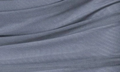 Edikted Gala Foldover Off The Shoulder Long Sleeve Mesh Minidress In Gray