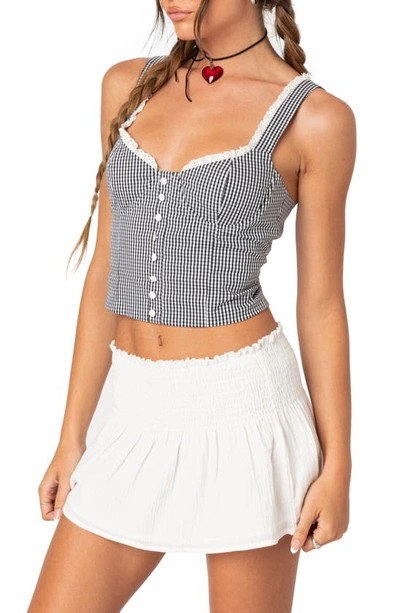 Edikted Women's Gingham Lace Up Bustier Corset Top In Mix