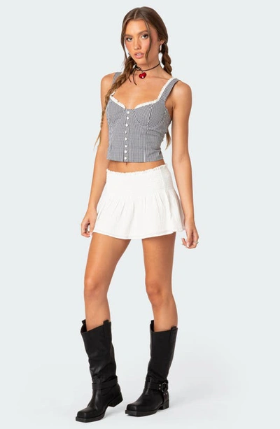 Edikted Women's Gingham Lace Up Bustier Corset Top In Mix