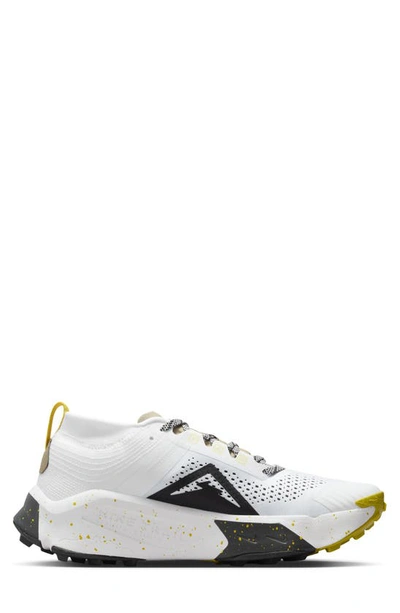 Shop Nike Zoomx Zegama Trail Running Shoe In White/ Vivid Sulfur/ Black