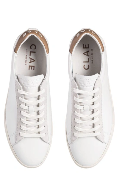 Shop Clae Bradley California Sneaker In White Leather Camel