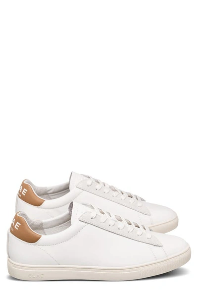 Shop Clae Bradley California Sneaker In White Leather Camel