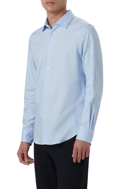 Bugatchi Julian Shaped Fit Print Button-up Shirt In Air-blue